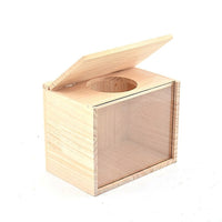Chinchilla Sand Bath Container and Wooden Sand Bath, Panoramic Pet Bath with Vented Sides and Metal Sieve, for Chinchillas and Squirrels