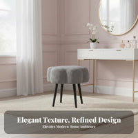 Multi-Purpose puffyShaped Pouf Thick Sponge Cushion Sculptural Pouf Modern Design Vanity Stool Soft Upholstery for Makeup Enthusiasts, Apartment Dwellers, Young Adults, Bedroom, Dressing Room, Entryway
