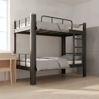 Steel Bunk Bed Frame Heavy-Duty Metal Bunk Bed Space-Saving Furniture for Students, Roommates, Dormitory, Shared Bedroom Housing