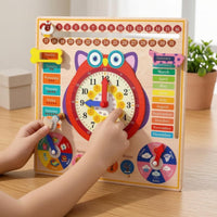 Colorful Educational Time Board English Text Child-Centered Calendar Clock Board for Children