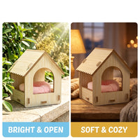 Wooden Parrot Breeding Box 29.5x15x15cm Bird House, Nest Boxes for Birds with Soft Cotton Nest, Hanging Parakeet Home with Slotted Vents, 2pc
