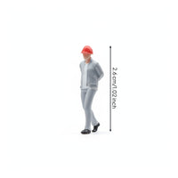 Molded 1:64 Scale Worker Figurine Handmade Standing Construction Figure 3D Printed Mini People Statue Painted for Model Hobbyists, Scene