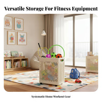 Exercise Mat Storage Rack Large Capacity Home Gym Storage Rack Rolling Exercise Equipment Organizer Easy Assembly for Garage