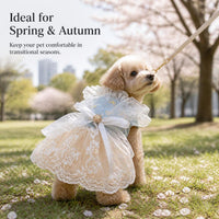 Princess Wedding Dress for Small Dogs and Cats with Leash Ring - Maltese, Ragdoll