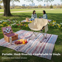 Foldable Design Collapsible Moon Chair Lightweight Padded Moon Chair No Assembly Required Portable Seating Includes Carry Bag for Outdoor Enthusiasts, Anglers, Picnickers, Fishing, Picnics, Backyard, Sporting Events