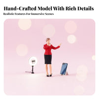 1:64 Scale People Figurine Collectible 1:64 Scale Scene Figure Broadcasting Streamer Miniature Highly Detailed Vlogger Model