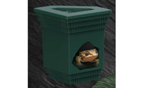 Built-in Food Bowl Top Feeder Hide Privacy Shelter Hanging Hide Cave Safe Hiding Area Amphibian Hideout Cave Natural-Looking Decor for Vivarium