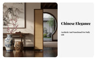 Foldable Chinese Design Room Divider No Installation Required Asian Design Partition Screen Portable Bamboo Privacy Partition Handmade for Interior Designers, Business Owners, Away Ice Workers, Entryway, Bedroom, Studio Apartment, Restaurant
