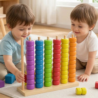 Wooden Peg Board Bead Game Fine Motor Bead Matching Toy Matching Toy Preschool Wooden Peg Board Smooth for Toddlers, Playroom