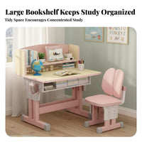 Adjustable Kids Desk and Chair Set Sturdy Adjustable children's Study Desk Widened Desktop Ergonomic Student Writing Table for Learning, School