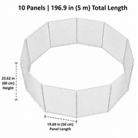 5m Folding Fence Panel 10 Pack, Poultry Fence Panel for Poultry Netting Enclosure, Portable Livestock Enclosure 60cm High x 50cm Long