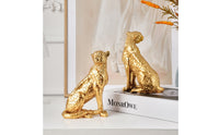Leopard Sculpture Gold Decoration Resin for Console Table