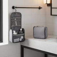 Hanging Toiletry Bag Multiple Compartments Hanging Cosmetic Case Reinforced Carry Grip Travel Makeup Organizer for Women, Journeyers, Washroom