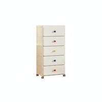 Thickened Material Multi-Layer Drawer Chest Strong Load-Bearing Plastic Drawer Container Mobile Design Rolling Storage Organizer Large Capacity for Children, Playroom