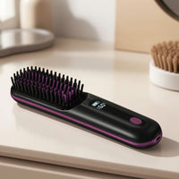 Cordless Hair Straightener Brush Portable Hair Straightener Brush for Mobile Users, Travel, on the Go
