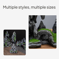 Faux Mountain Rock Ornament for Aquarium and Tabletop Decor