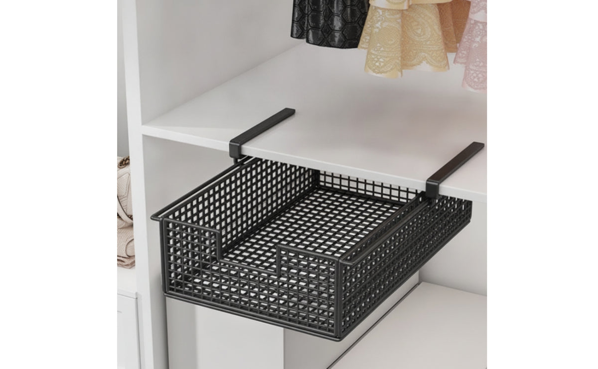 Space-Saving Under Shelf Storage Basket | Open-Top, Under-Shelf Basket, for Closet
