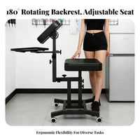 Multi-Functional Multifunctional Chair Ergonomic Design Adjustable Chair Padded Seat Adjustable Artist Stool High-Density Foam Cushion for Beauticians, Estheticians, Massage Therapists, Spa