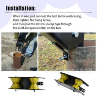 Well Pump Cable Roller for Polyethylene Pipe, Hose, and Wire