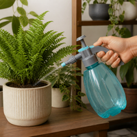 1.5L Hand Press Transparent Plastic Spray Bottle for Garden, Home, and Plant Misting