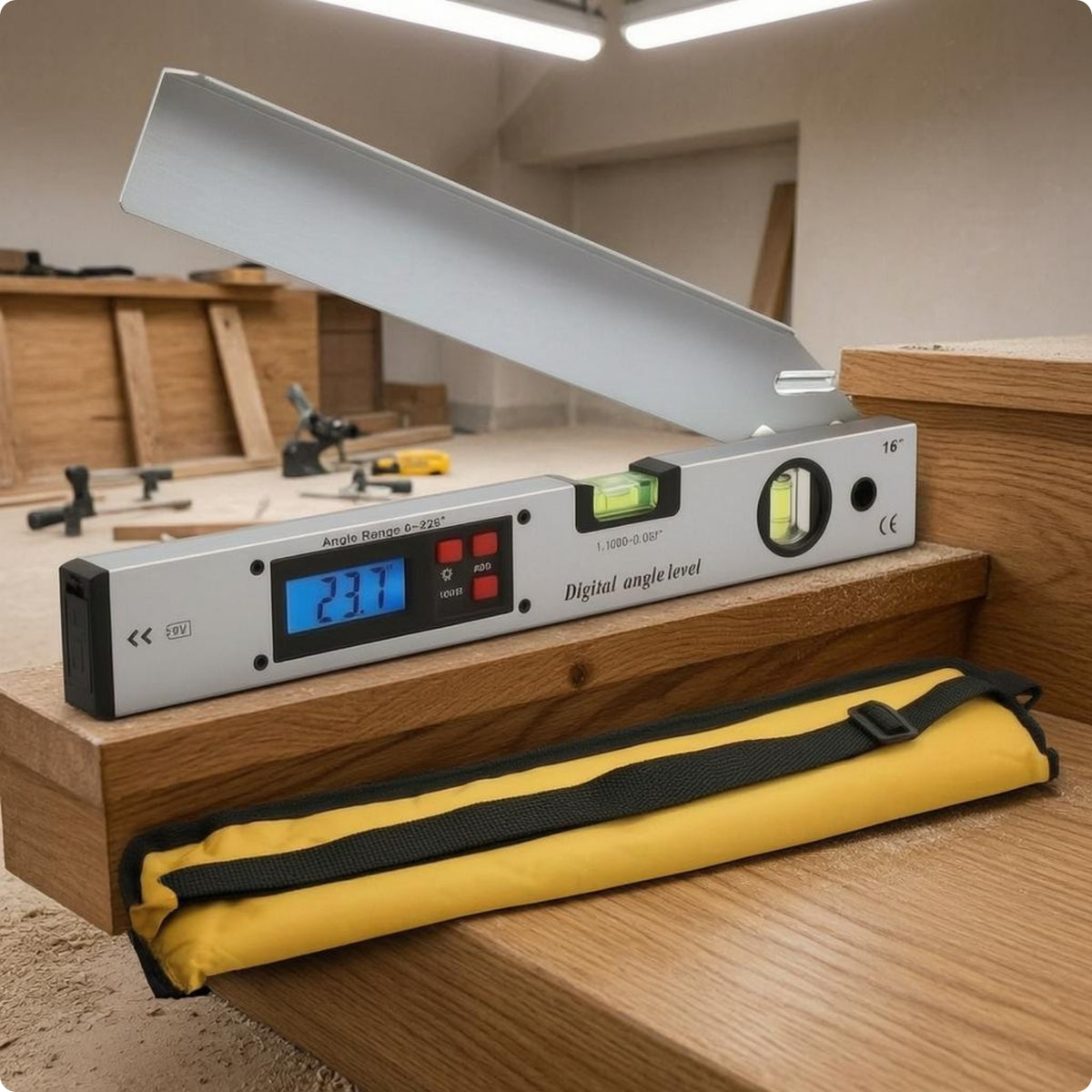 Foldable Digital Angle Level LCD Display Folding Angle Level Bubble Vials Hand Tool Locking Knob