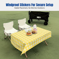 Disposable Tablecloth, Rectangular Waterproof Outdoor Dining Mat, Camping Table Cover, Assorted Designs, Windproof Stickers