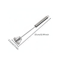 Press Action Rotation Semi-Automatic Whisk Multi-Functional Push down Egg Beater No Electricity Needed Hand Push Rotary Whisk Easy to Use for Bakers, Home Cooks, Cooking