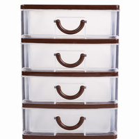 Mini drawer organizer, transparent storage box with lid, 5L capacity, for desk & office