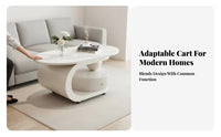 Mobile Design Rolling Side Table with Storage Space Saving Rolling Coffee Table with Drawer Multi-Purpose Household Furniture Easy Assembly for Apartment Dwellers, Homeowners, Students, Living Room, Small Areas, Bedroom, Balcony
