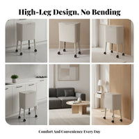 Swivel Casters Rolling Trash Bin Carry Handle Floor-Standing Trash Can Raised Design