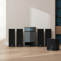 Speaker System with Wooden Cabinet Triple Driver Speaker with Woofer Computer Speakers for Home TV, Desktop