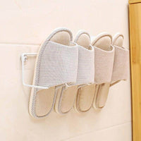 Wall Mounted Slipper Rack Drill Hanging Slipper Organizer Space-Saving Wall Mounted Shoe Rack for Washroom, Entryway, Closet