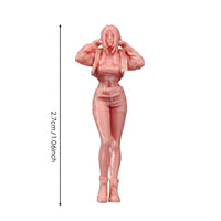 Detailed Carving 1/64 Scale Female Figurine Clothing Folds Miniature Scene Figure Body Contours for Model Display