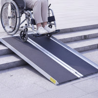 Foldable Aluminum Ramp Anti-Slip Surface Folding Ramp Rustproof Mobility Aid for Entry Steps, Stairs, Doorways