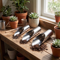 Stainless Steel Garden Scoop Sturdy Soil Scoop Easy-to-Clean Gardening Tool Indoor for Hobbyists