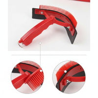 Two-sidedSided Horse Scraper with Comb Curved Curry Comb with Scraper Non-Slip Shedding Blade with Loop Lightweight for Pet Groomers