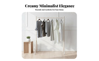 complimentarystanding Single-Rod Clothes Stand Cream and design Garment Rack Minimalist Design Clothing Organizer Space-Saving for Children, homeowners, Bedroom, Bedside, Entrymethod, Dorm Room