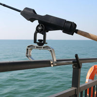 Adjustable Angle Rotating Clamp Rod Holder Anti-Corrosion Kayak Fishing Rod Holder Stable Grip for Raft
