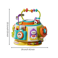 Early Education Rotating Activity Toy Hand-Eye Coordination Busy Box Toy Colorful Baby Activity Hub Fine Movement Skills for 1-3 Years Old, Babies, Toddlers, Gift, Indoor Play