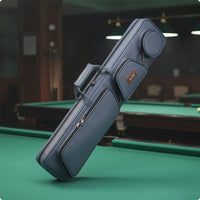 Multi-Pocket Pool Cue Bag with Shoulder Strap Structured Pool Cue Case with Pockets Slim Organized for Billiards Hall, Travel
