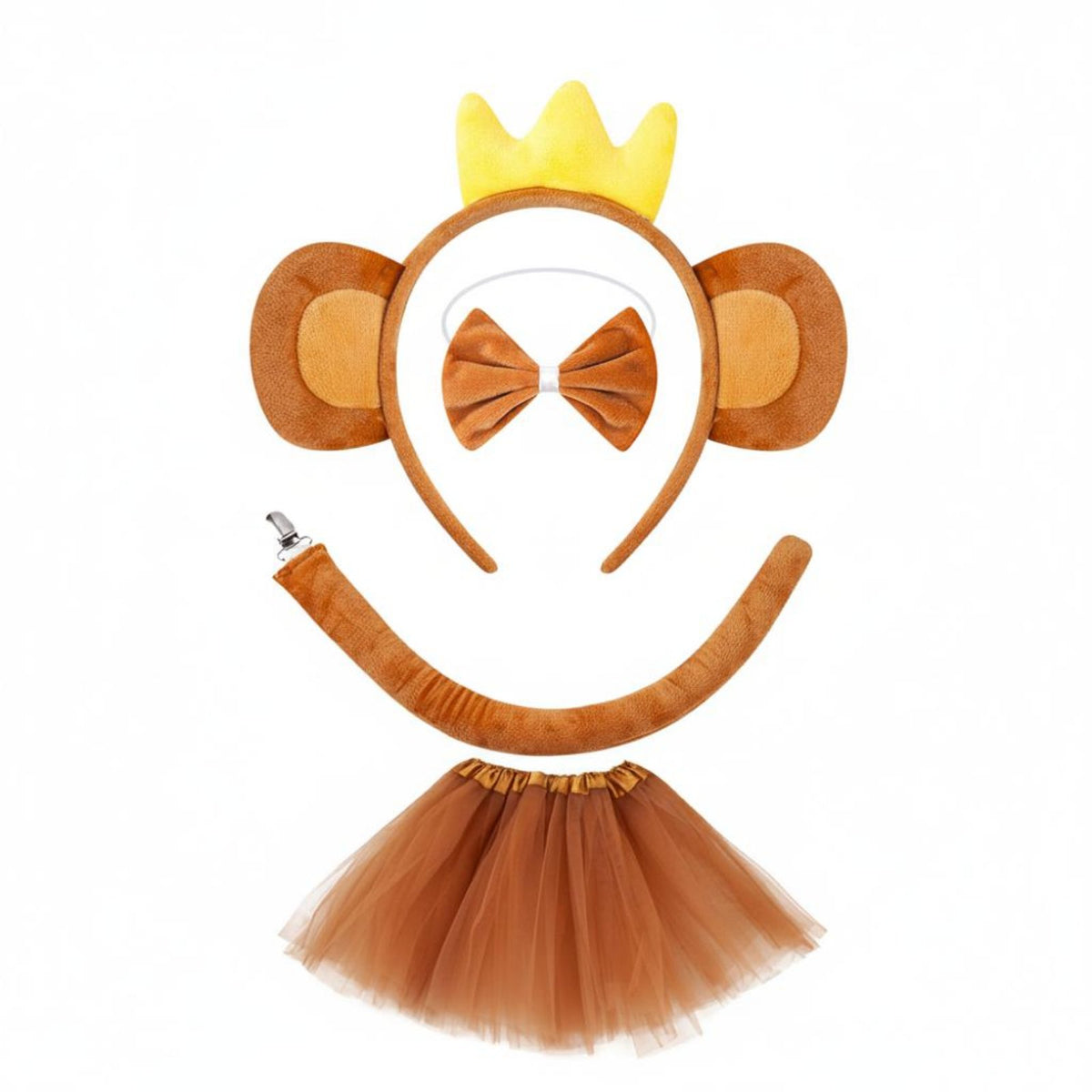Monkey Hair Hoop Soft and Comfortable Headband Lightweight Primate Ears Headband for Kids, Halloween, Themed Events, School Plays