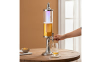 Illuminated Beer Dispenser with Ice Column Clear Beer Dispenser Easy-Pour Drink Dispenser with Tap Refrigerated for Home Bar, KTV