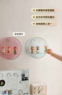 Round Wall-Mounted Display Box for Figures, PET, 40x40x25cm