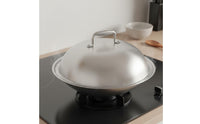 Universal Wok Lid Rust Resistant Stainless Steel Wok Lid Easy to Polished Metal Frying Pot Lid for Stovetop