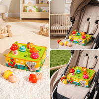 Textile Activity Box Educational Shape Sorter Soft Toy with Mushrooms for Nursery
