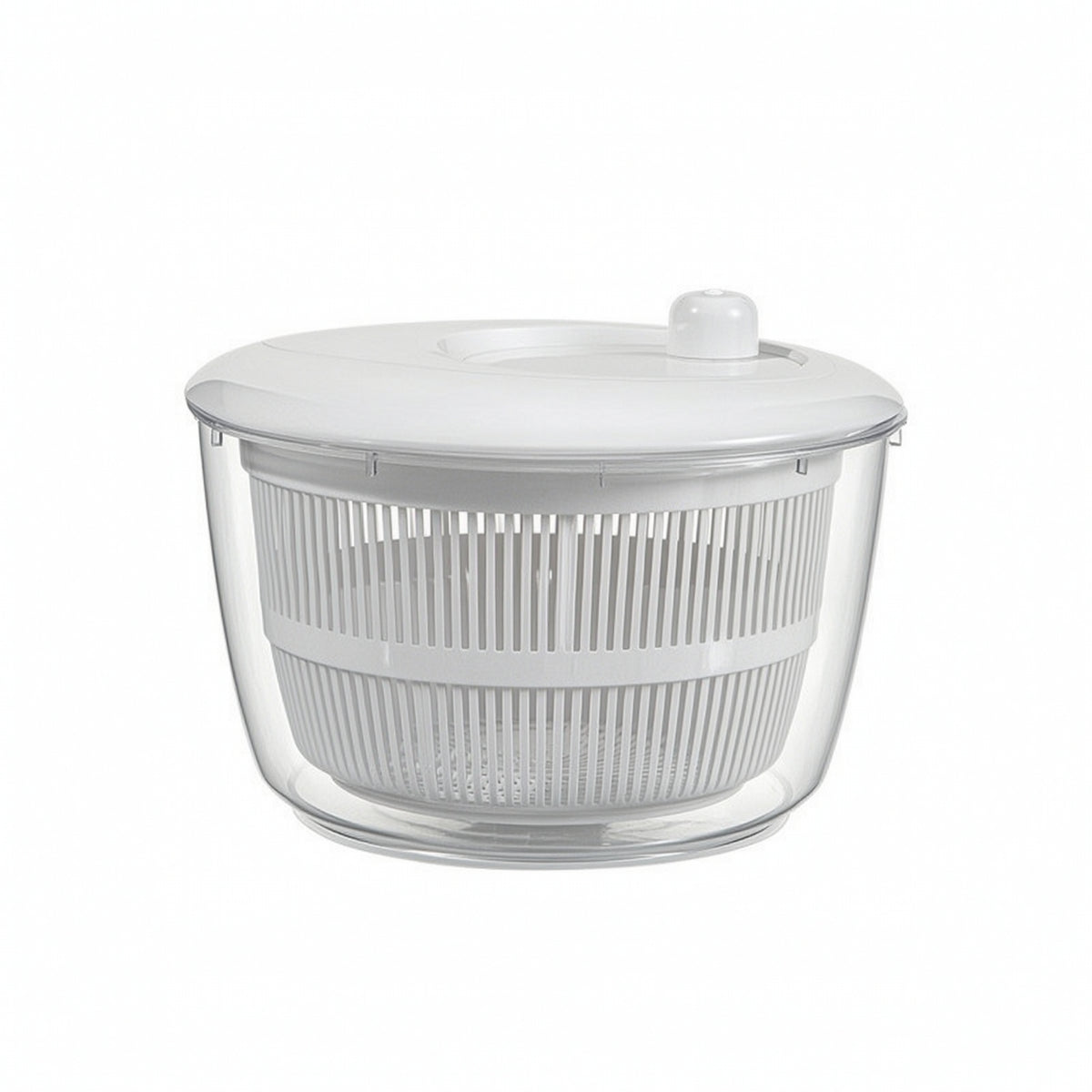 Perforated Salad Dryer with Clear Bowl Slotted Vegetable Washer with Basket Large-Capacity Salad Dryer with Strainer Manual for Home Cooks, Vegetarians, Meal Prep, Kitchen
