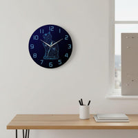Modern Minimalist Design Night Sky Cat Clock Battery Operated Abstract Kitten Wall Clock Easy Installation Home Decor Luminous Effect for Bedroom