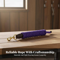 Horse Lead with Brass Snap Long-Lasting Equestrian Lead Line Livestock Equipment Reinforced Hand-Ergonomic for Riders, Stable