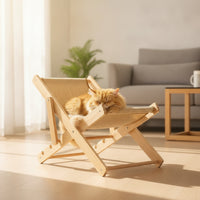 Cat Lounger with Wooden Frame Cat Lounger Contemporary Pet Bed for Home
