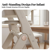 Adjustable Growth Chair Ergonomic Design Wooden Infant High Chair Easy to Clean for Young Children, Parents, Mealtime, Kitchen, Study Room